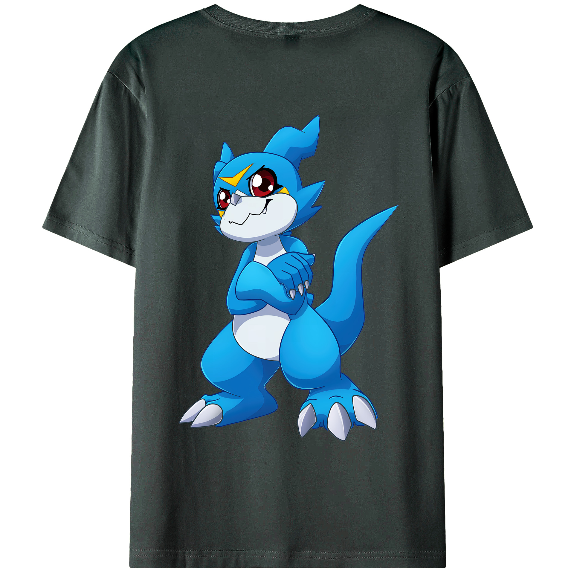 （画像用） Digimon デジタルモンスター/デジモン 綿100％ メンズ半袖Tシャツ（バックプリント） 通気性